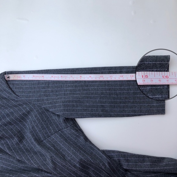 RACHEL Rachel Roy Women's Office Dress, Grey Pinstripe 3/4 Sleeve, Size US 6 - Picture 6 of 10